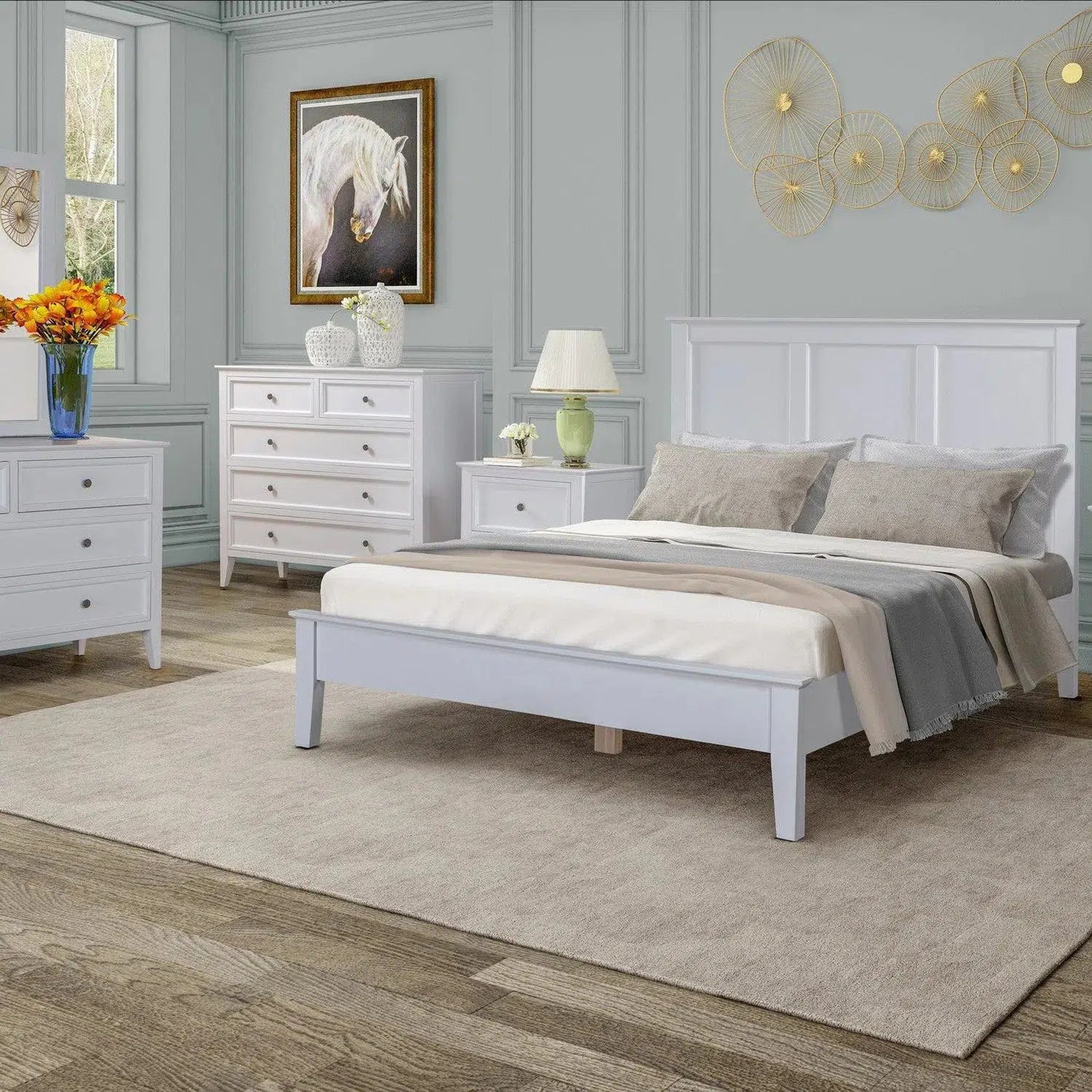 Byron White Painted Low Foot Timber Bed-Sleep Doctor