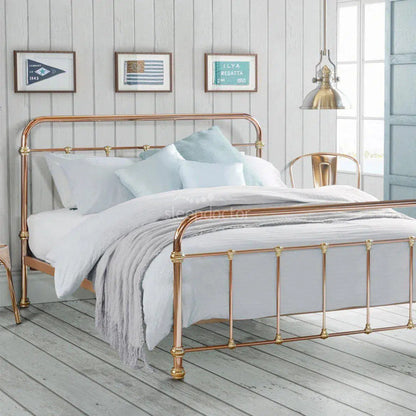 Madrid Bed in Copper and Brass Plating over Tubular Metal-Sleep Doctor