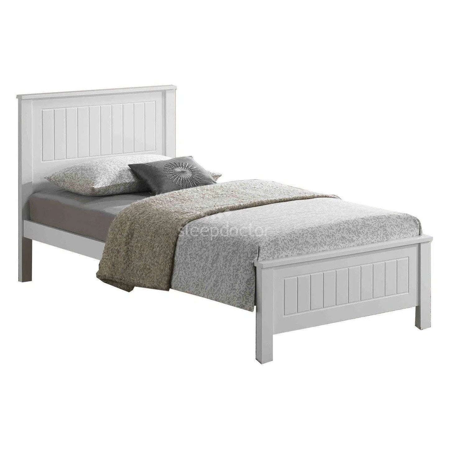 Quincy Hamptons Style Bed in White-Sleep Doctor