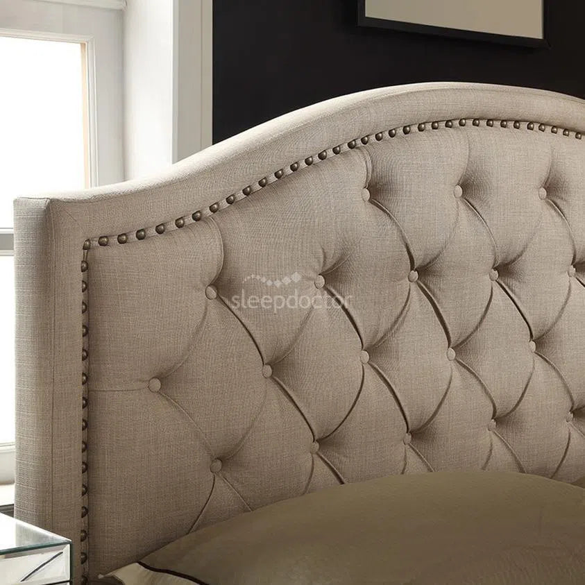 Windsor Fabric Upholstered Bed Frame with Timber Slats-Sleep Doctor